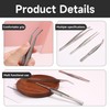 6 Piece Tweezers Pointed Stainless Steel Tweezers Set 14/16 cm