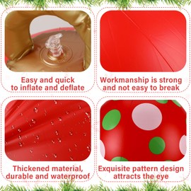 Jetec 3 Pcs 32 Inch Giant Inflatable Christmas Ball PVC Inflatable Decorated Ball Large Holiday Inflatables Outdoor Decorations Christmas Blow up Yard Decor Giant Inflatable Ornaments (Dot)