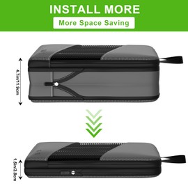 Ougrand 6 Set Compression Packing Cubes for Carry On Suitcase Travel Must Haves Travel Bags Organizer for Luggage Suitcase Organizer Bags Set for Travel Essentials Luggage Organizer Bags（Gray)