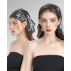 JENSVOIR Head Scarf for Women - Glossy Silver Metallic Shiny