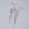 Jumwrit Rhinestone Tassel Earrings Ear Cuff Wrap Crawler Earrings Stud