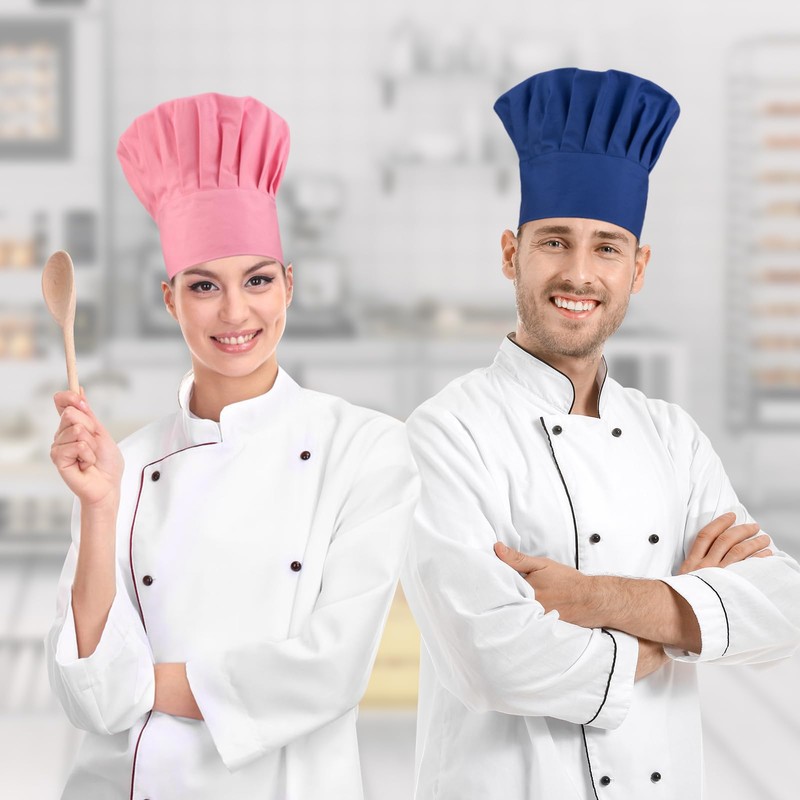 CRJHNS Chef Hat,Adult Adjustable Hook and Loop Tape Baker Hat