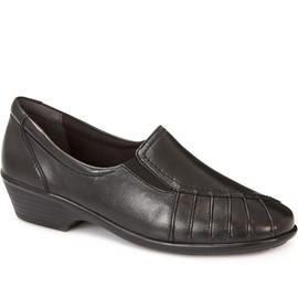 Pavers Ladies Slip-On Shoes in Black - Wider D/E Fit, Comfort & Style Focus - Handcrafted Elegance - Quality Materials - Size 6