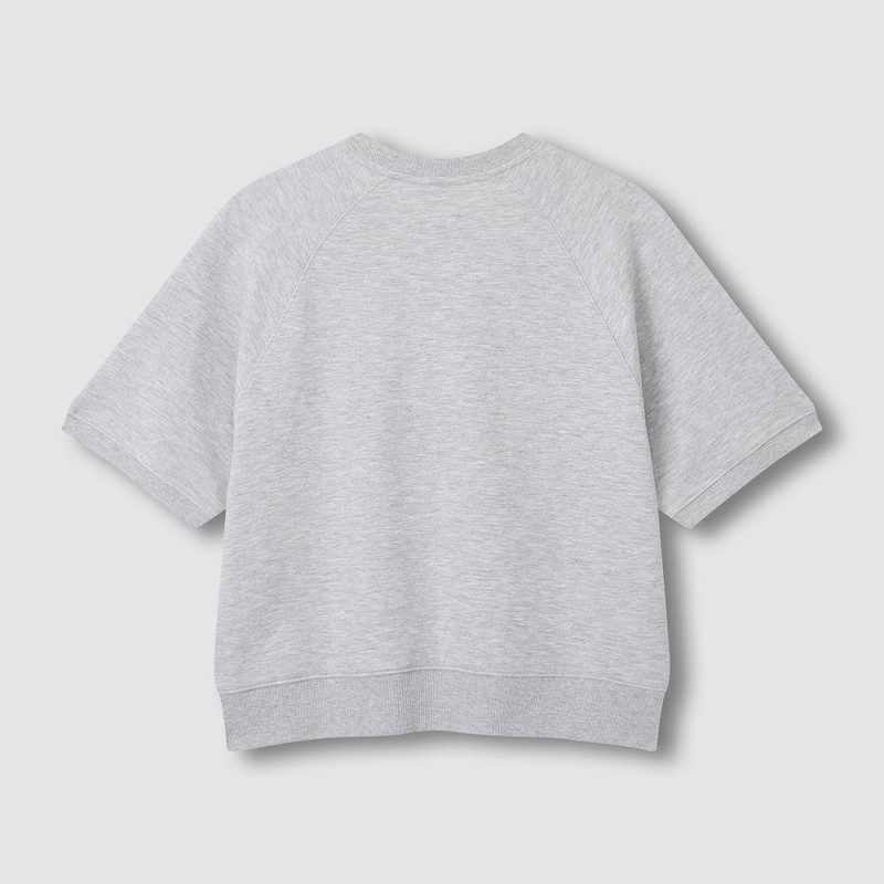 JAJU [JAJU/자주] Women's Sweat Short Sleeve Shirt_Melange Grey