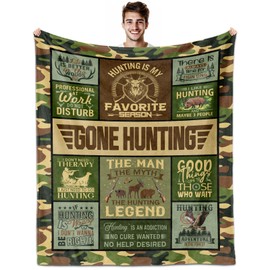 BDASWLY Hunting Gifts for Men, Deer Blanket 60"x50", Deer Hunting Gifts for Men, Gift for Hunters, Hunting's Blanket, Hunting's Gift for Dad, Hunter Gifts' for Fathers Day Valentines Day