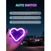 Car LED Ambient Light - Solar-Powered Heart-Shaped LED Neon Light,
