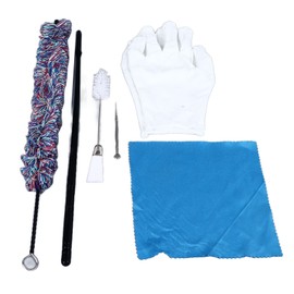 7 Pcs Set Saxophone Cleaning Kit Sax Flute Clarinet Mouthpiece Brush with Screwdriver Cleaning Cloth Gloves Colorful