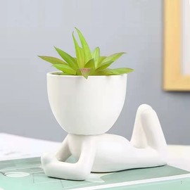 Scizorito Succulent Plant Potted, Modern Marble Style Ceramic Flowerpot, Creative Miniature Flowerpot, Used for Gift, Home Gardening and Desk Decoration