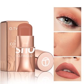 O.TWO.O Lipstick Blush Stick 3-in-1 Eyes Cheek and Lip Tint Buildable Waterproof Lightweight Cream Multi Stick Makeup for Women - Color: FERVOR