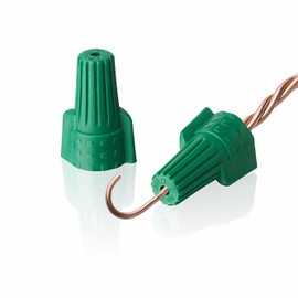 Winged Ground Wire Connectors Nuts with Hole 25 pcs Green Wire Connector Electrical Wire Caps, UL Listed Electrical Ground Nuts for 14-10 Awg