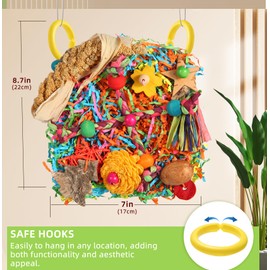 Bird Toys, Parakeet Toys Bird Foraging Toys Grass Mat Climbing Wall for Parakeet,Parrot,Cockatiel,Conure,Lovebird,Budgie Cage Small to Medium Birds (Twinkle Star)