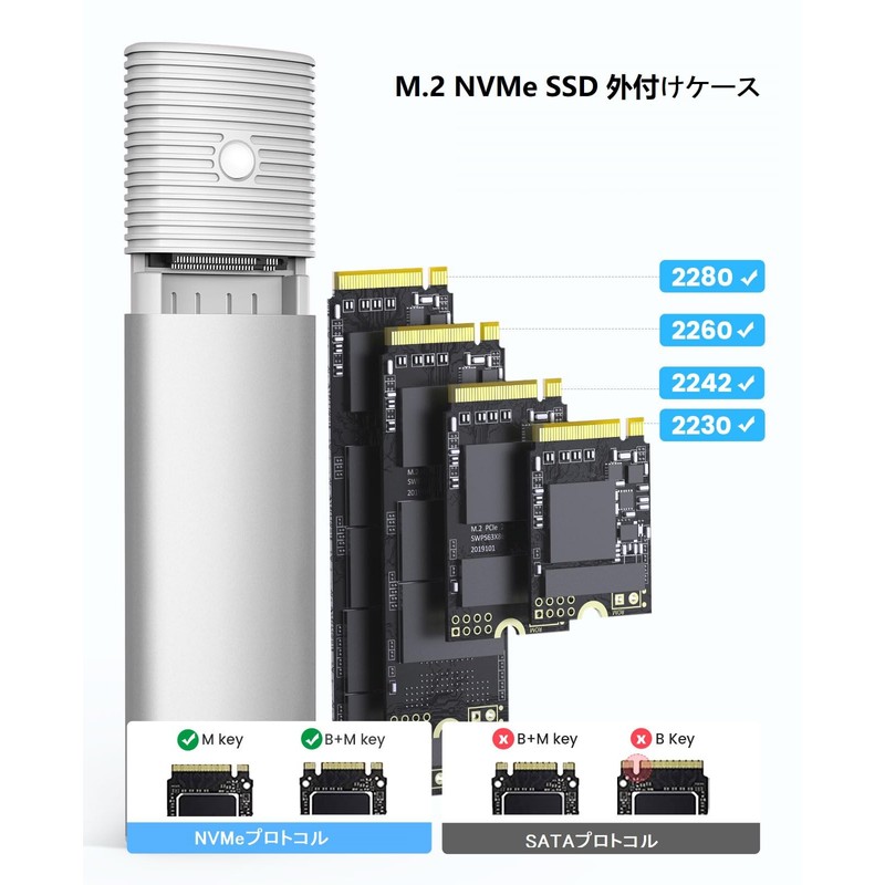 ORICO M.2 SSD External Case, M.2 SSD Case, USB 3.2