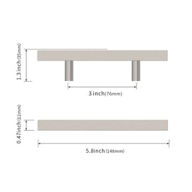 9BUILD Astrée 10 Pack 76mm Brushed Satin Nickel Kitchen Handles Stainless Steel Kitchen Cupboard Handles Cabinet Handles Cupboard Door Handles Drawer Handles Wardrobe Handles
