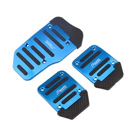 3 Pcs Car Non-Slip Brake Foot Pedals, Car Pedal Cover Set Manual Car Auto, Non Slip Sports Aluminium Alloy Automatic Car Auto Vehicle Pedal Foot Treadle Foot Brake Cover Pad, Blue