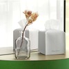 MUNSKT PU Leather Square Tissue Box, Modern White 5"X5"X5" Cube