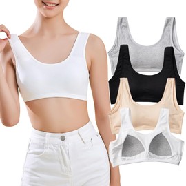 brasier deportivo para niñas, ropa interior de algodón, para adolescentes, sin varillas, para niños, espalda corta, chaleco para 10-16 años, Multicolor 1, 13-16 años
