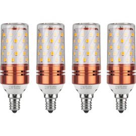 CTKcom 12W E14 LED Bulb Candelabra LED Light Bulb(4 Pack)- E14 Base T10 LED Corn Bulb,100 Watt Light Bulb Equivalent,Warm White 3000K LED Chandelier Bulb,AC85-265V 1200LM LED Lights Bright White(Gold)