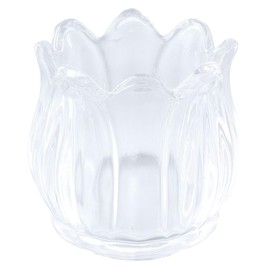 couponhub Glass Crystal Tulip Flower Candle Tealight Holder Night Light Candlestick Cup Glass Candle Holder Bedside Ornaments