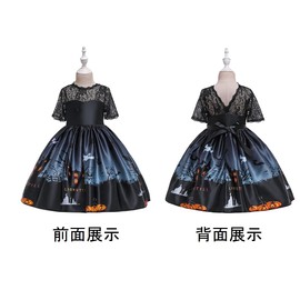 Ansimple Halloween Costume, 2-Piece Set, Dress + Hat, Devil, Witch, Cute, Dress, Children's Dress, Girls, Events, Parties, Christmas, Costume, Recitals, Performances, 55.1 inches (140 cm)