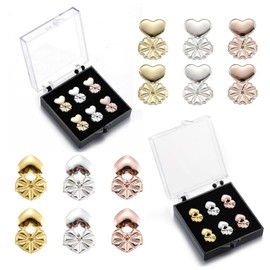 Lovgrin 6 Pares de Elevadores de Aretes Ajustables, Alzadores de Pendientes, Ajustable para Pendientes Pesados, No Pierde el Color, Lóbulos de Oreja,