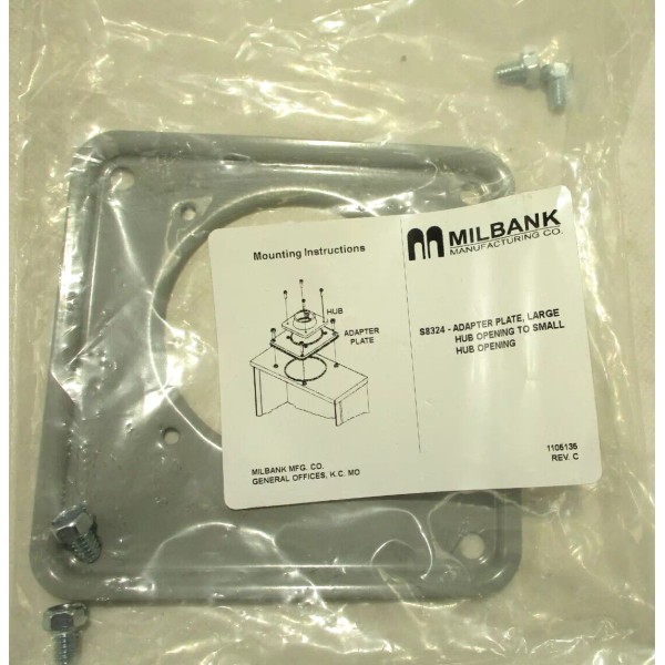 MILBANK NEW MILBANK S8324 ADAPTER PLATE LARGE HUB TO SMALL