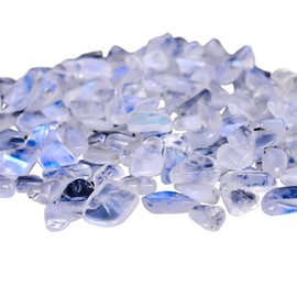 GEMKORA 30 cts Blue Flash Natural Rainbow Moonstone Plain Chips Nuggets Gemstone, Loose Crystals, Blue Flash Moonstone, Jewelry Making Supplies, Chakra Healing Gift, Crafts & DIY Stone, 25 to 30pcs