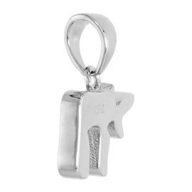 Small Sterling Silver Synthetic Opal Chai Pendant for Women 3/8 inch w/NO Chain