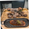 Gatuida 1 Set Cast Iron Griddle Plate Teppanyaki Steak Dish