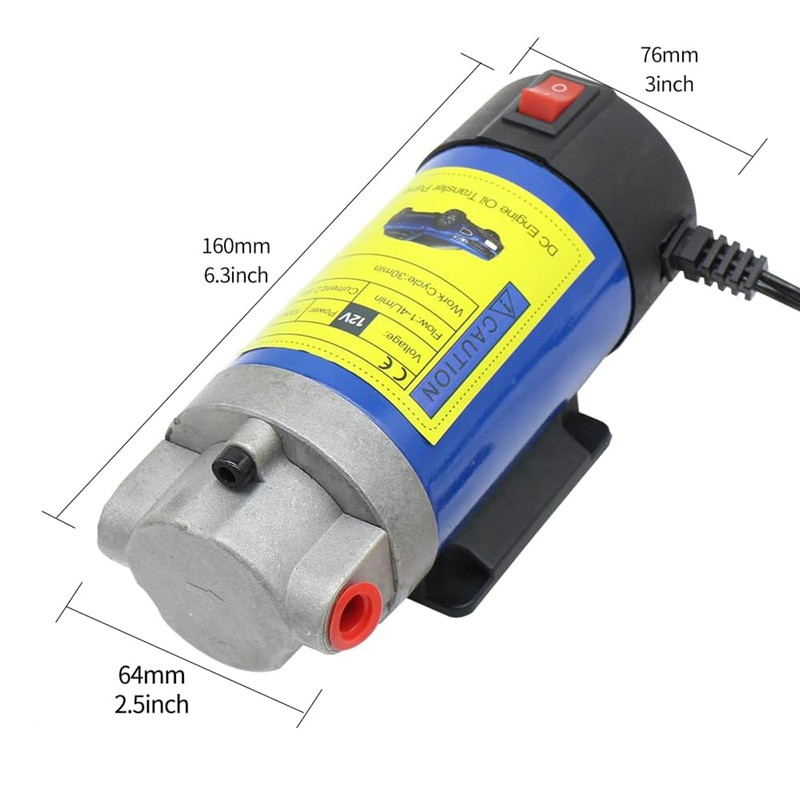 BessAnty Engine Oil Pump,12V 100W Oil Extractor Pump,Self-priming Electric Fluid