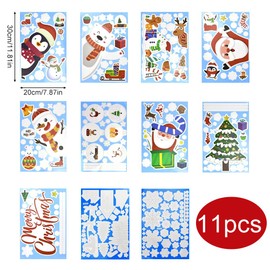 DTYGUIXE Christmas Window Decoration, 11 Sheets Christmas Window Stickers, 20 x 30 cm, Double Sided Window Film, Christmas Window Sticker, PVC Sticker for Windows