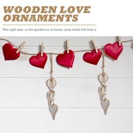 Ciieeo 1pc Wooden Heart Pendant Decor Ornament Heart Tags Home Wooden Craft Pendant Manual Accessories