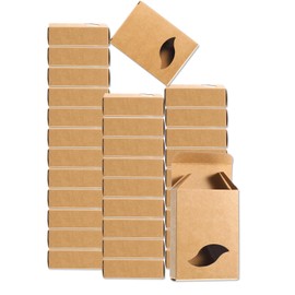 sourcing map 32Pcs Soap Packaging Boxes 2.8x3.8x1.2 Inch Kraft Soap Box with Window Mini Soap Present Treat Gift Box for Bakery Candy Packaging Jewelry Display (Leaf Shape, Brown)