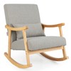 Giantex Upholstered Rocking Chair - Modern Rocker with Rubber Wood