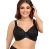 Ayigedu Women's Underwired Bra Lace Unlined Large Size Minimiser Bra