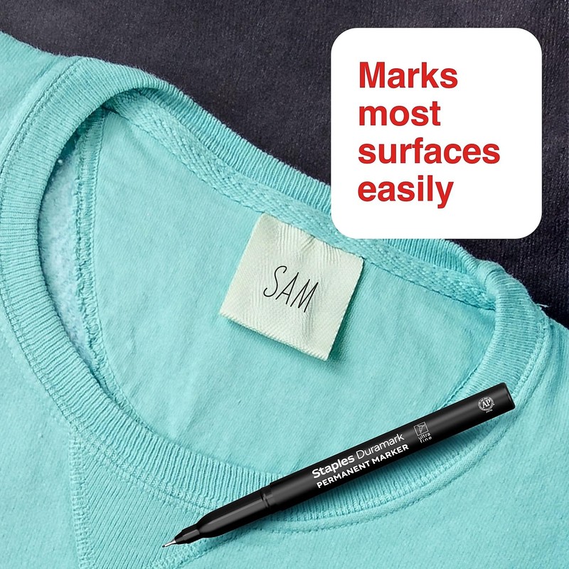 STAPLES Duramark Permanent Markers - Ultra Fine Point, Black, Pack