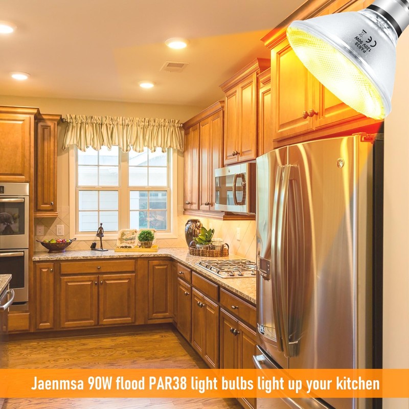 Jaenmsa PAR38 Halogen Flood Light Bulbs 90W 120V, 4Pcs Halogen
