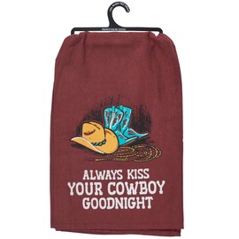 Primitives by Kathy Kiss Your Cowboy Kitchen Towel