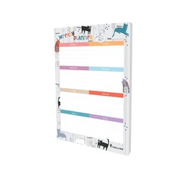 Collins Debden Maru Cat Design A4 Weekly Pad - 7 Day Planner Notepad 60 Sheets White Paper