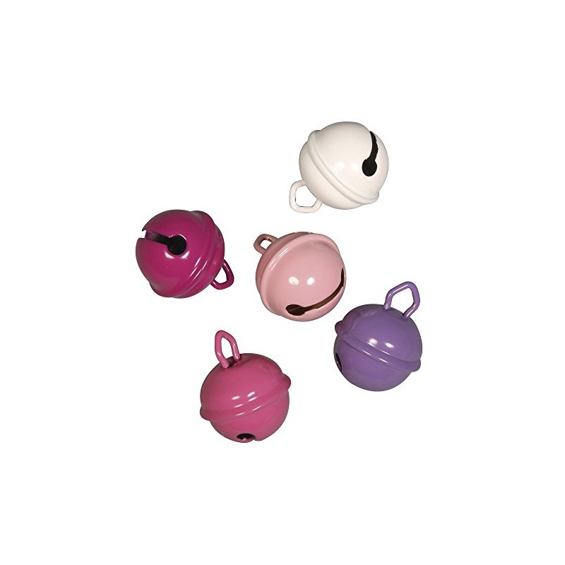 Rayher Metal Bells, Pink Mix, 19mm ø, tab-Bag 5pc, 1.2