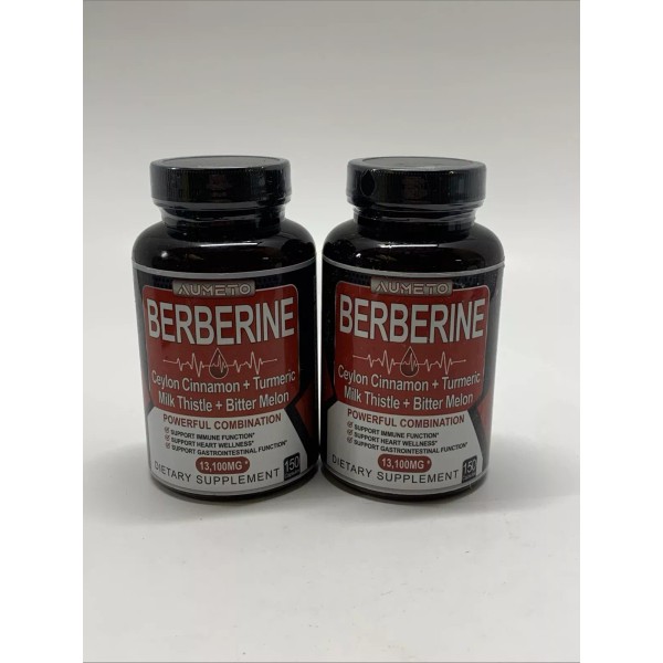 Aumeto Berberine 13,100 mg 150 Count 2 Pack