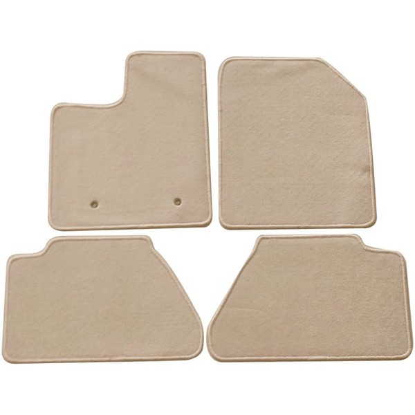 Floor Mats Compatible With 2007-2013 Ford Edge, Floor Mats Carpet Front & Rear Beige 4PC - Nylon by IKON MOTORSPORTS,  2008 2009 2010 2011 2012