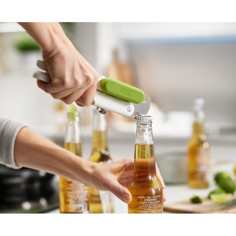 Joseph Joseph Duo 3-in-1 Can Opener, White/Green