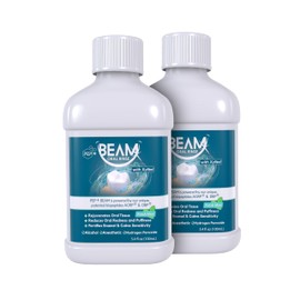 PEP+ BEAM Alcohol-Free Fluoride-Free Mouthwash with Peptides and Xylitol, Oral Rinse for Enamel Strength, Gum Support, Fresh Breath, Microbiome Balance, Dentist Inspired, Travel Size 3.4oz (2 Pack)