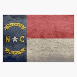 HOF Trading North Carolina USA State Flag Vinyl Sticker Waterproof Decal Laptop Wall Window Bumper Sticker 5"