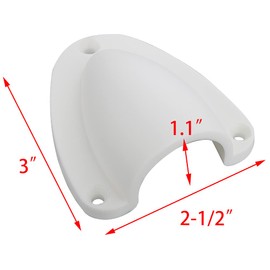 4 Pcs Large Nylon 3" Marine Wire Cable Vent Cover, ClamShell Vent for Boat, Smooth Edge thickness 1/8", Size: 3" x 2-1/2", Wire Vent Cover, Clamshell Vent, Free Installation Screws, White