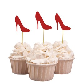 Darling Souvenir, High Heel Bridal Shower Cupcake Toppers, Wedding Birthday Party Dessert Decorations - Pack Of 20