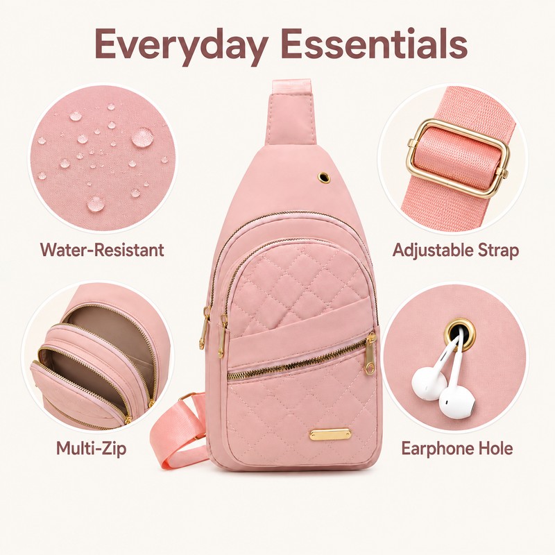 Water-Resistant Sling Chest Bag for Women & Men – Lightweight