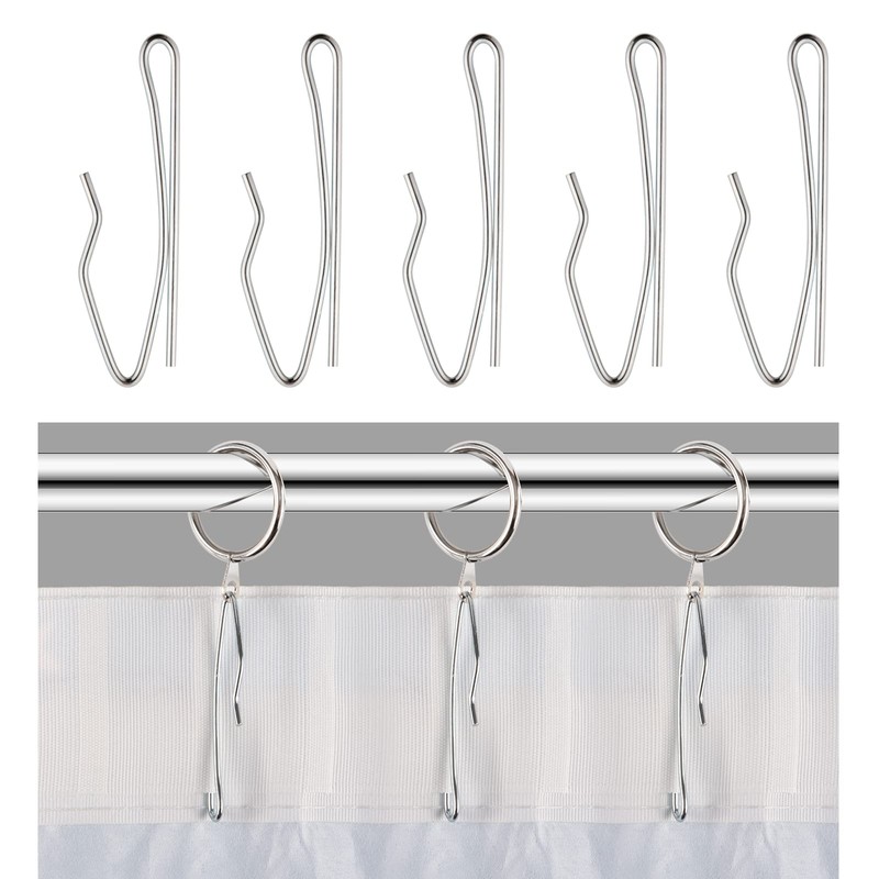 Curtain Hooks Metal Curtain Header Tape Drapery Hooks for Curtains