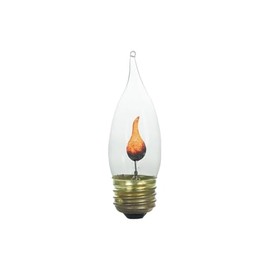 Dkaikai 1-Pack Realistic Flame Effect Light Bulb (Flame Shaped) - E26 Standard Base Incandescent Flickering Bulbs for Window Candles, Chandeliers and Craft Decor, etc.