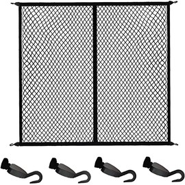 Truck Bed Cargo Net for Pickup Truck, 48”x 48” Stretchable Bungee Net with Adjustable Metal Hooks, Elastic Storage Organizer Net, for Car, SUVs, and Trucks
